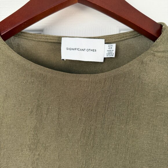 Significant Other "Texas" Khaki Twist Crop Top Sz 8 Retails $195 - Picture 7 of 7